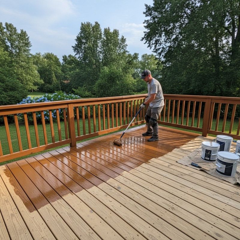 Wood Deck Staining Service detail